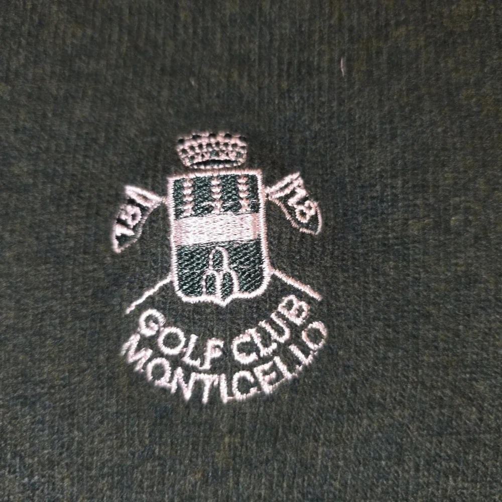 Golf Club Monticello Mens XL Green Extrafine Wool Quarter Zip Sweater Italy